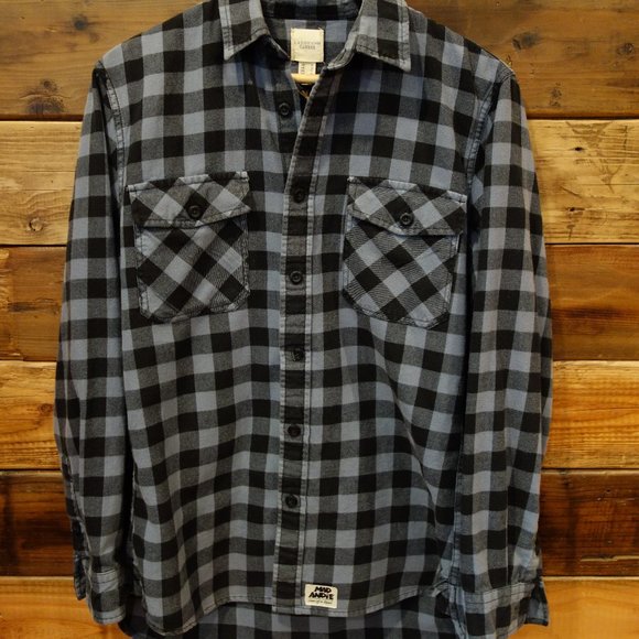 One-of-a-Kind Lands' End Vintage Unisex Flannel featuring Custom MadAndie Cross - Picture 2 of 6